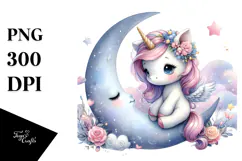 Pastel Baby Unicorn | Fantasy Clipart Product Image 1
