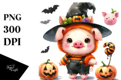 Baby Pig Halloween PNG Product Image 1