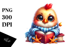 Crazy Cute Baby Rooster PNG Product Image 1