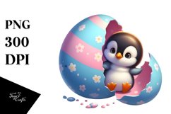 Baby Penguin Easter Egg PNG Product Image 1