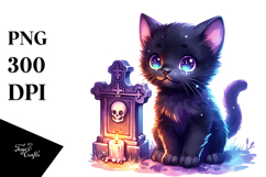 Vibrant Black Cat | Print Clipart Product Image 1