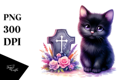 Vibrant Black Cat | Print Clipart Product Image 1