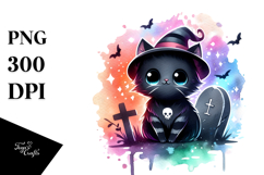 Vibrant Black Cat | Print Clipart Product Image 1