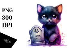 Vibrant Black Cat | Print Clipart Product Image 1