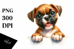 Funny Baby Boxer Watercolor Clipart Product Image 1