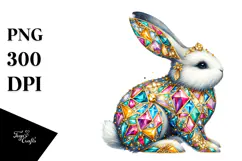Colorful Bunny Made of Diamonds PNG Product Image 1