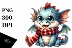Excited Dragon in Winter PNG Product Image 1