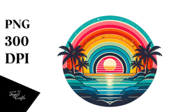 Tropical Rainbow Sunset, PNG Product Image 1