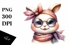 Funny Bunny Silk Scarf Sunglasses | Sublimation | Clipart Product Image 1