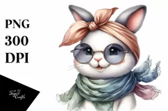 Funny Bunny Silk Scarf Sunglasses | Sublimation | Clipart Product Image 3