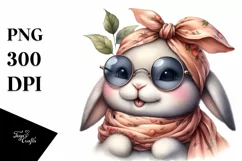 Funny Bunny Silk Scarf Sunglasses | Sublimation | Clipart Product Image 1