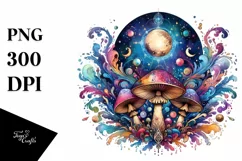 Vibrant Magical Celestial Mushroom Tarot PNG Product Image 7