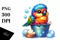 Colorful Macaw Baby Sitting | Sublimation | Clipart Product Image 1