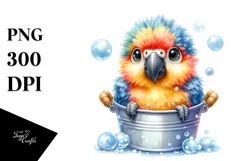 Colorful Macaw Baby Sitting | Sublimation | Clipart Product Image 3