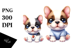 Happy French Bulldog Cartoon PNG Product Image 1