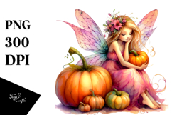 Vibrant Fairy with Pumpkin | Art Design Product Image 1