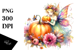 Vibrant Fairy with Pumpkin | Art Design Product Image 1