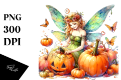 Vibrant Fairy with Pumpkin | Art Design Product Image 1
