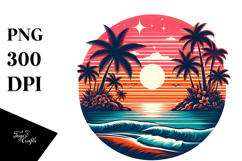 Tropical Beach Sunset, PNG Product Image 1