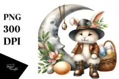 Happy Bunny with Vintage Hat PNG Product Image 1