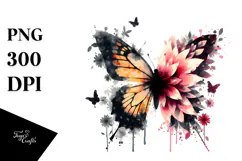 Colorful Butterfly Flower, Transparent PNG Product Image 1