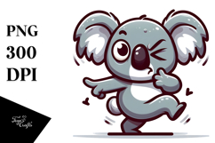 Silly Koala with Cross-Eyed Expression PNG Product Image 1
