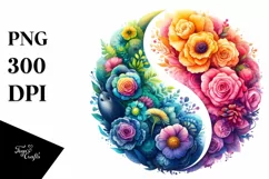 Half Flowers Seal Watercolor Vibrant | Clipart Product Image 3