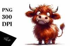 Contemptuous Highland Cow, High-Quality PNG Product Image 1