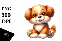 Colorful Sewed Plush Dog Watercolor Clipart Product Image 3