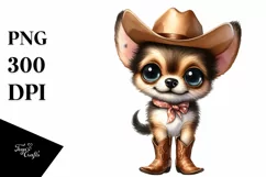Happy Chihuahua Cowboy Boots Clipart Product Image 3