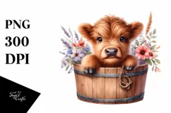 Cute Baby Highland Cow, PNG Product Image 1