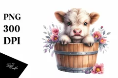 Cute Baby Highland Cow, PNG Product Image 3