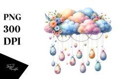 Cloud with Easter Eggs, Transparent PNG Product Image 1