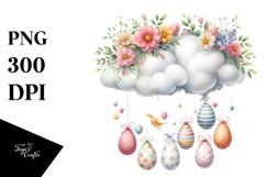 Cloud with Easter Eggs PNG Product Image 1