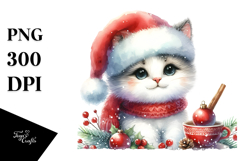 Cat Santa Hat PNG Product Image 1