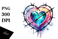 Colorful Heart with Barbwire Product Image 1