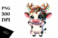 a Cute Watercolor Cow PNG Product Image 3
