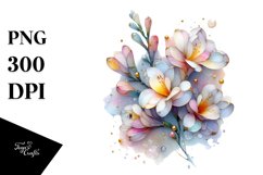 Golden Abstract Freesia | Clipart Product Image 3