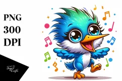 Cute Baby Kingfisher Moon Dance Clipart Product Image 1