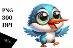 Cute Baby Kingfisher Moon Dance Clipart Product Image 1