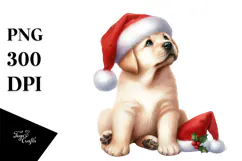 Christmas Cat with Santa Hat, PNG Product Image 1