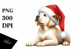 Labrador Retriever with Santa Hat PNG Product Image 3