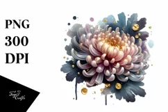 Shiny Chrysanthemum Golden | Clipart Product Image 3