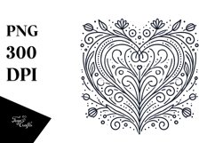 Lineart Heart PNG Product Image 1