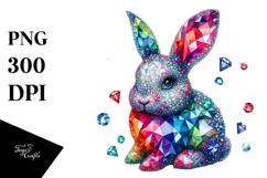 Colorful Diamond Bunny, High-Res PNG Product Image 1