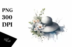 Washed Watercolor with HAT | Tshirt|Tumbler|Mug|Clipart Product Image 1