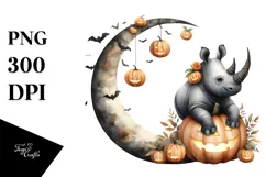 Baby Rhino Dressed for Halloween PNG Product Image 1