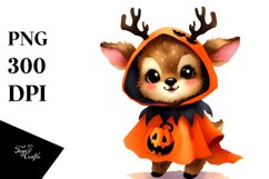 Simple Watercolor Vibrant Elk Halloween | Clipart Product Image 3