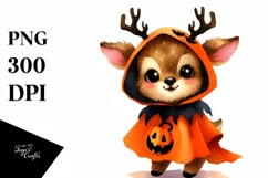 Simple Watercolor Vibrant Elk Halloween | Clipart Product Image 3