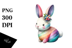 Pastel Bunny Made of Wood PNG Product Image 1